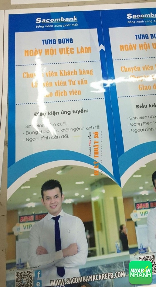 In nhanh poster quảng cáo, có banner cuốn, kệ X trưng bày tiện dụng