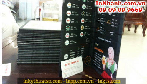In PP giá rẻ làm menu với máy in kỹ thuật số