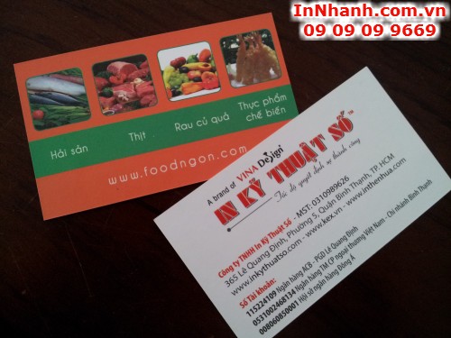 In name card bằng chất liệu giấy Briston