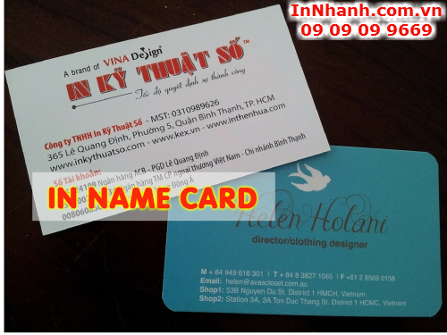 In nhanh name card, in nhanh một mặt hai mặt